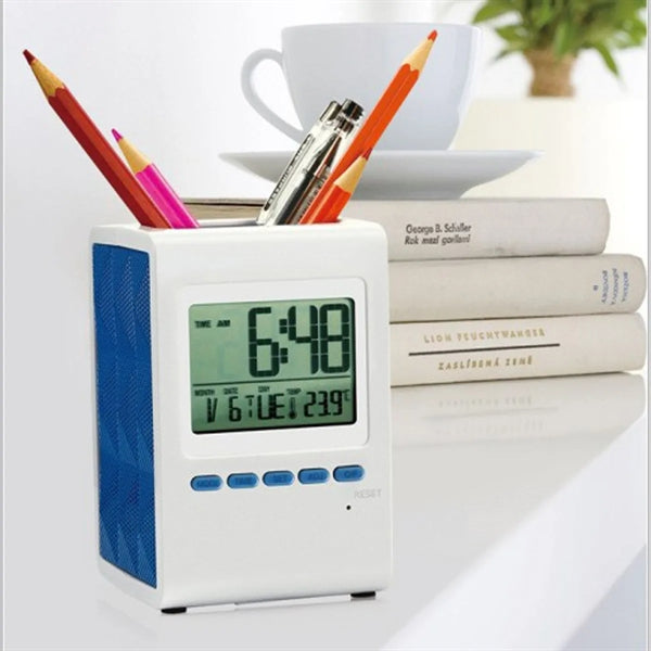 Digital Clock With Pen Stand
