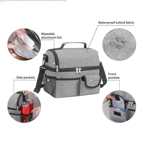 Insulated Lunch Box With Double Compartment