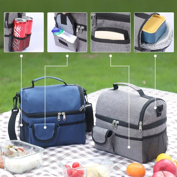 Insulated Lunch Box With Double Compartment