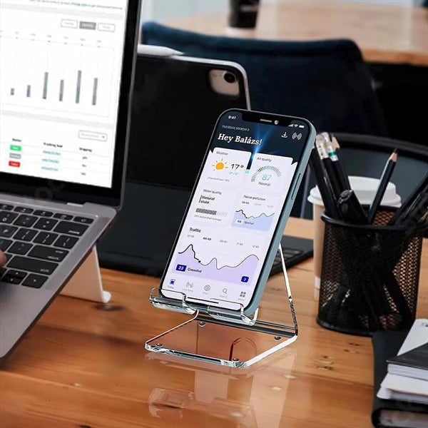 Portable Acrylic Clear Cell Phone Stand Holder for Desk