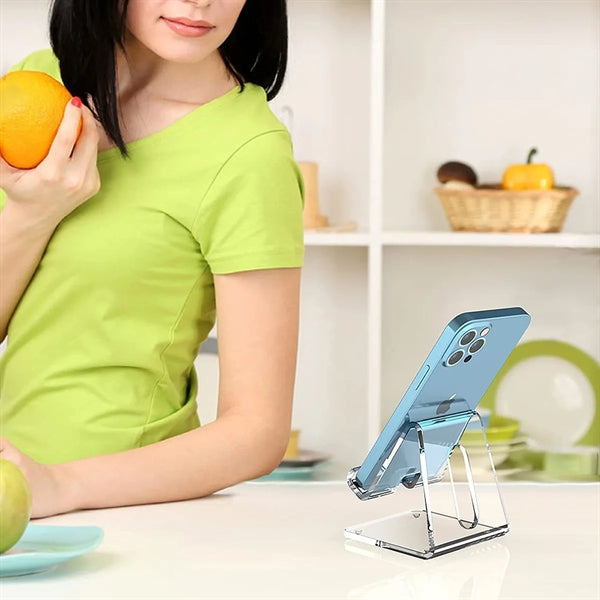 Portable Acrylic Clear Cell Phone Stand Holder for Desk