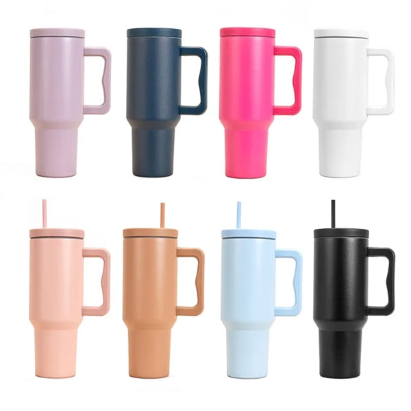 40 oz Tumbler with Handle and Straw