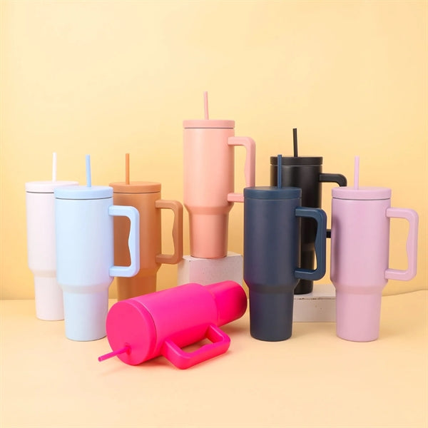 40 oz Tumbler with Handle and Straw