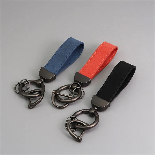 LOGO car leather keychain can be customized