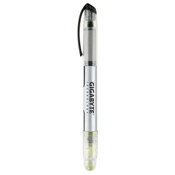 2-in-1 Plastic Rollerball Pen with Highlighter