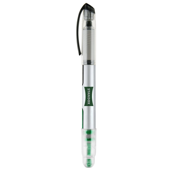 2-in-1 Plastic Rollerball Pen with Highlighter