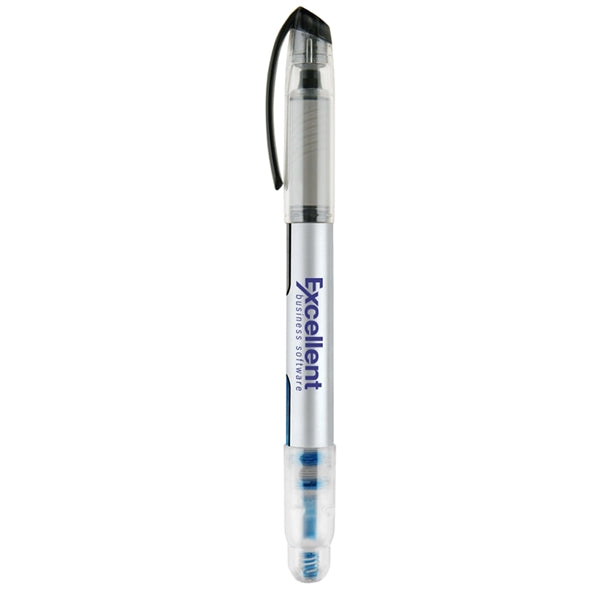 2-in-1 Plastic Rollerball Pen with Highlighter