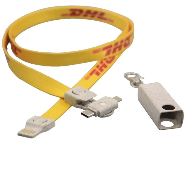 Eco Friendly 3-in-1 Lanyard Charging Cable