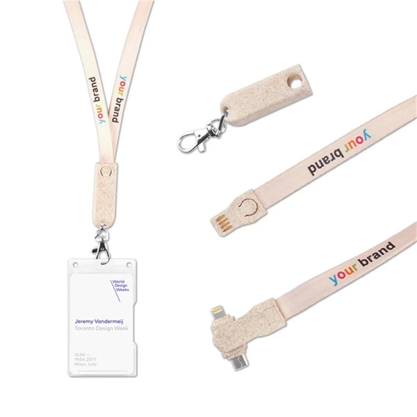 Eco Friendly 3-in-1 Lanyard Charging Cable