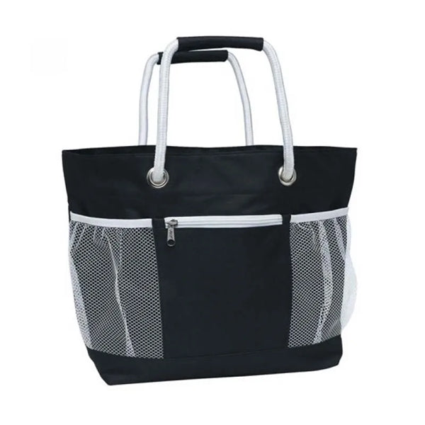 Tote Bag With Rope And Mesh Pocket