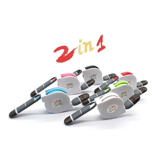 USB Retractable 2-in-1 Charger Data Line