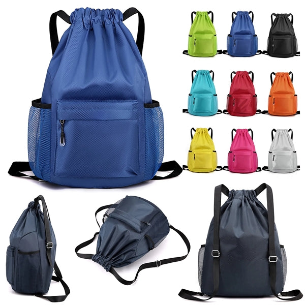 Hiking Sports Multi-pocket Adjustable L Drawstring Backpack