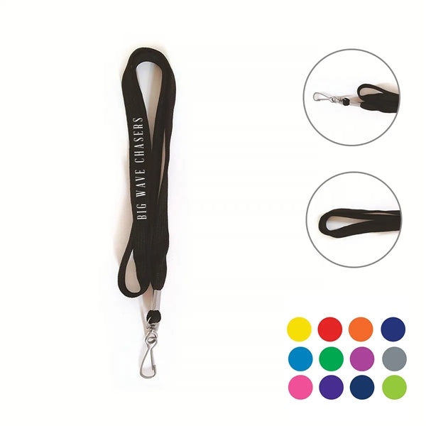 Tube Flat Neck Lanyards with Bull Dog Clip