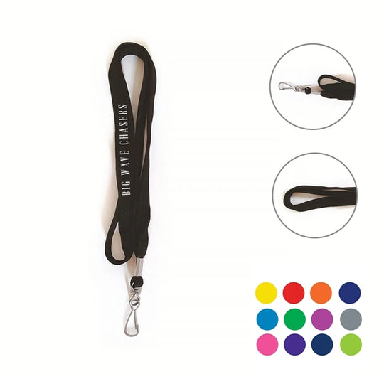 Tube Flat Neck Lanyards with Bull Dog Clip