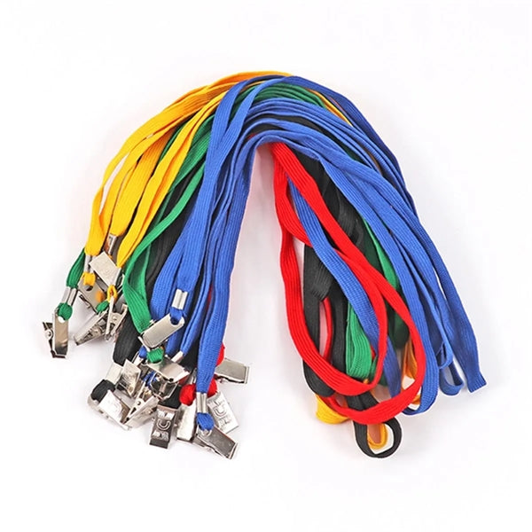 Tube Flat Neck Lanyards with Bull Dog Clip