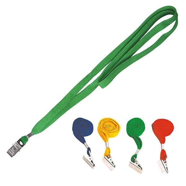 Tube Flat Neck Lanyards with Bull Dog Clip