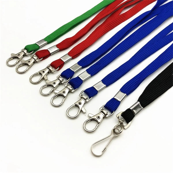 Tube Flat Neck Lanyards with Bull Dog Clip