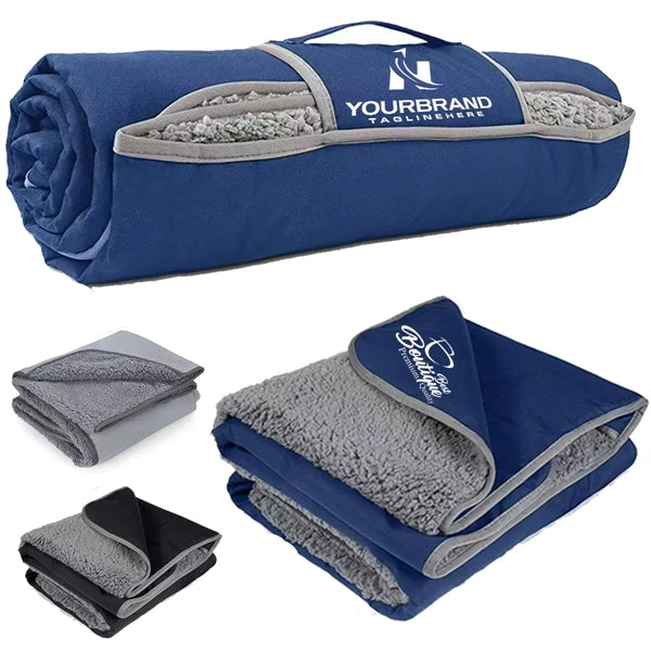 Waterproof Outdoor Blanket with Sherpa Lining