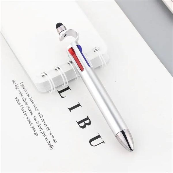 4 Colors in one Stylus Ballpoint Pen with Phone Stand