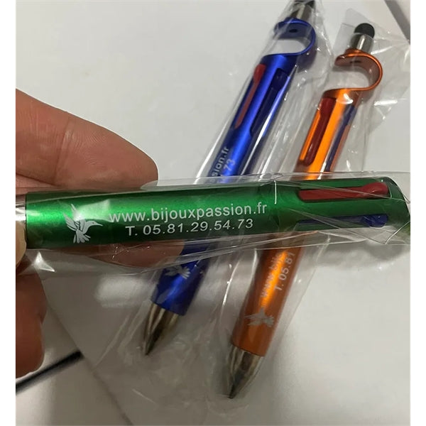 4 Colors in one Stylus Ballpoint Pen with Phone Stand