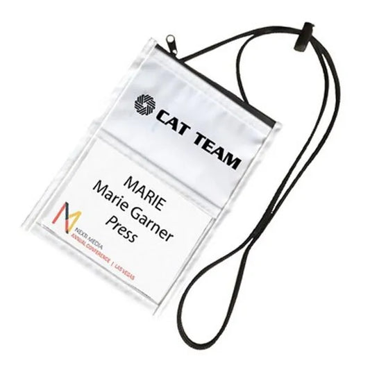 Front Clear Window Pocket Neck Wallets w/ Pen holder