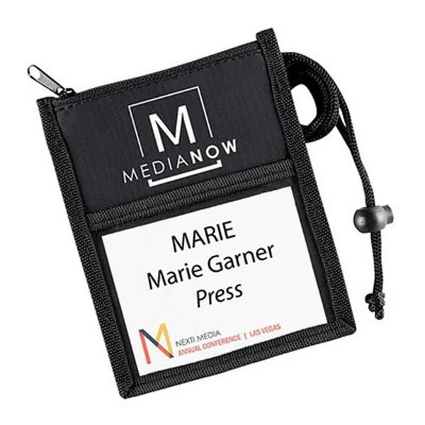 Front Clear Window Pocket Neck Wallets w/ Pen holder