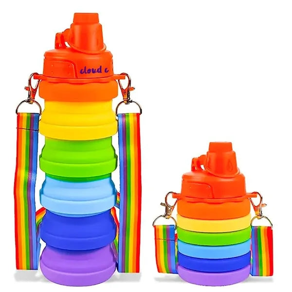 Silicone Collapsible Rainbow Water Bottles