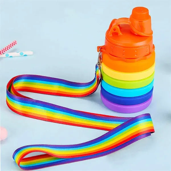 Silicone Collapsible Rainbow Water Bottles