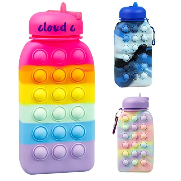 Silicone Pop Fidget Water Bottle