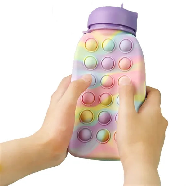 Silicone Pop Fidget Water Bottle