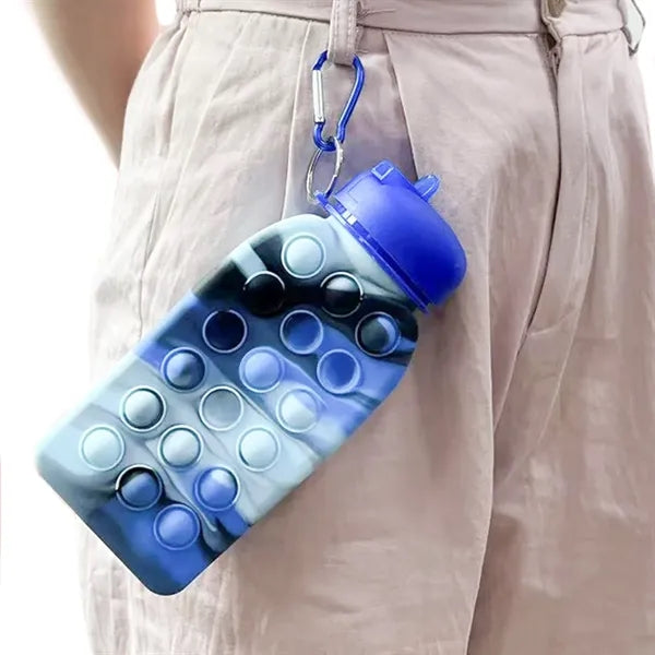 Silicone Pop Fidget Water Bottle
