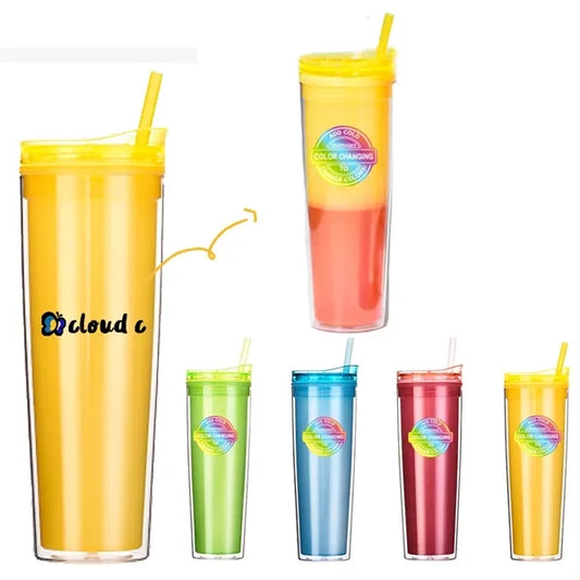 20Oz Double Wall Color Changing Plastic Tumbler