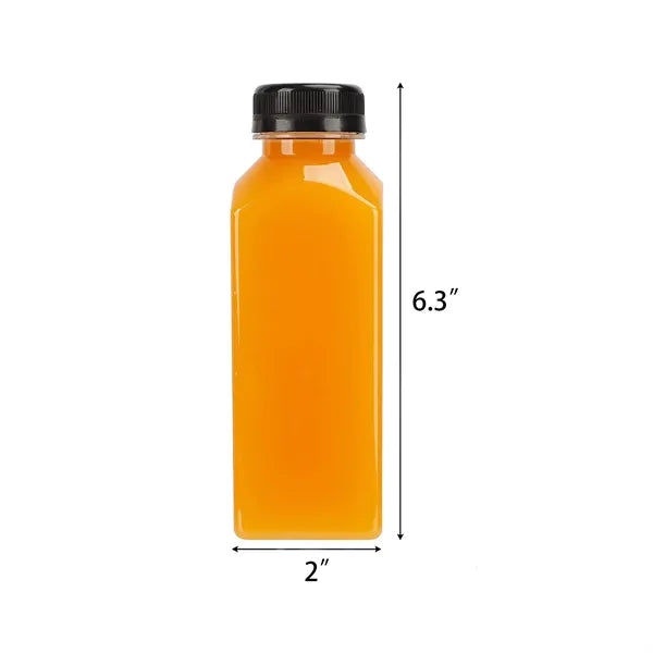 12oz Plastic Clear Square Juice Bottle