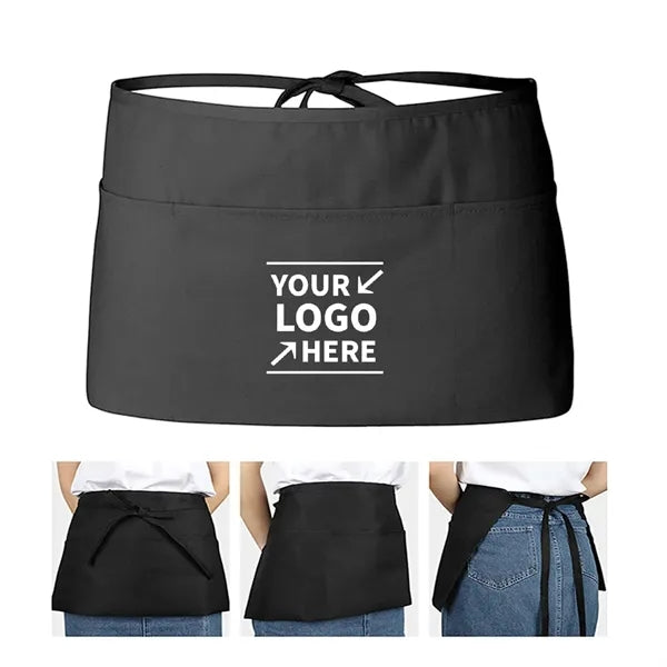 Waterproof Half Apron with 3 Pockets