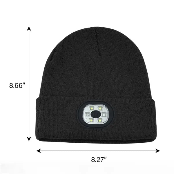 LED Beanie Hat Warm Outdoor Bluetooth Adjustable Cap Unisex