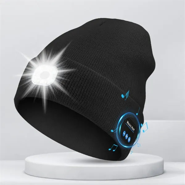 LED Beanie Hat Warm Outdoor Bluetooth Adjustable Cap Unisex