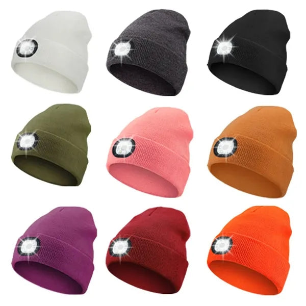 LED Beanie Hat Warm Outdoor Bluetooth Adjustable Cap Unisex