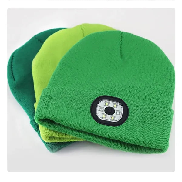 LED Beanie Hat Warm Outdoor Bluetooth Adjustable Cap Unisex