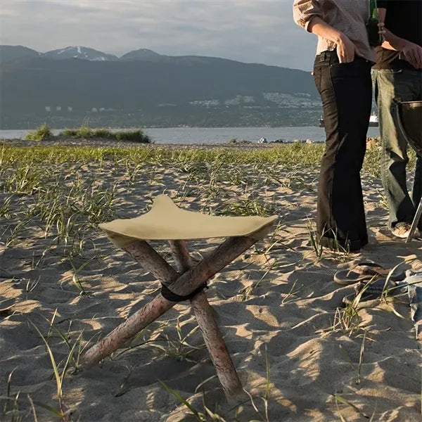 Foldable Outdoor Canvas Triangle Camping Tripod Stool Cloth