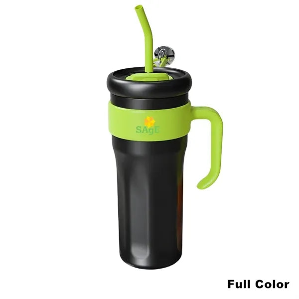 40 oz Stainless Steel Tumbler with Handle and Straw Lid