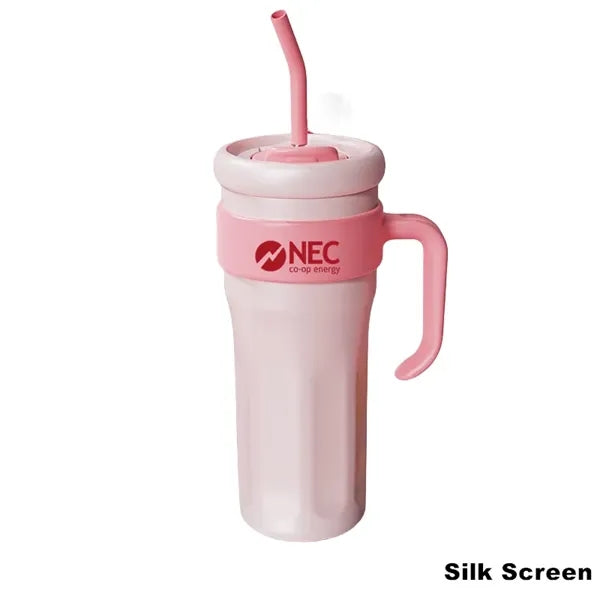 40 oz Stainless Steel Tumbler with Handle and Straw Lid