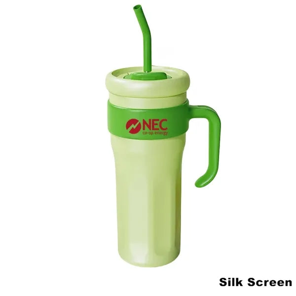 40 oz Stainless Steel Tumbler with Handle and Straw Lid