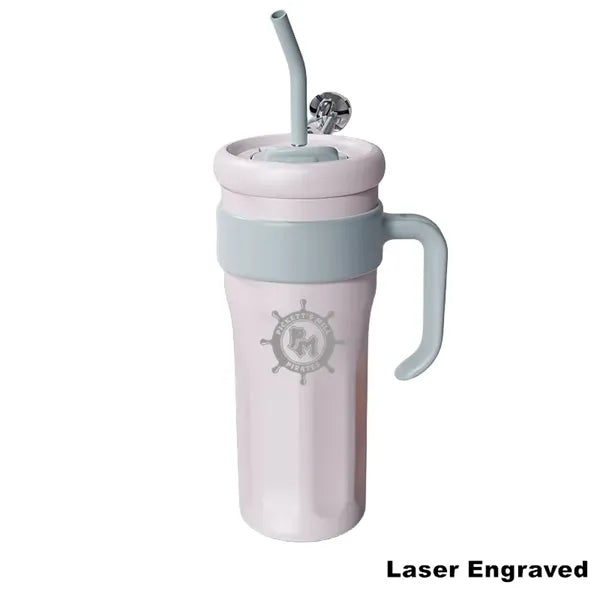 40 oz Stainless Steel Tumbler with Handle and Straw Lid