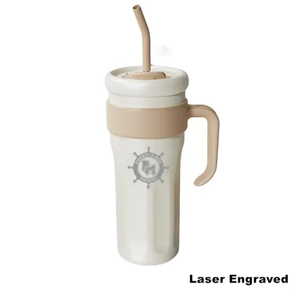 40 oz Stainless Steel Tumbler with Handle and Straw Lid