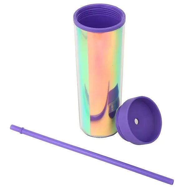 16Oz Double Layer Plastic Straw Cup