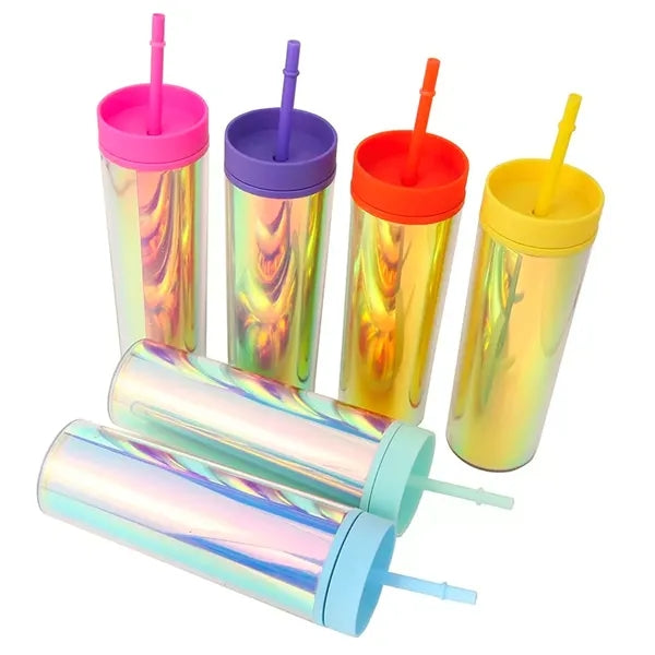 16Oz Double Layer Plastic Straw Cup