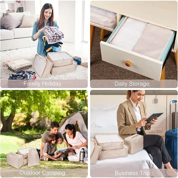 8 PCS Travel Packing Cubes Luggage Organizers