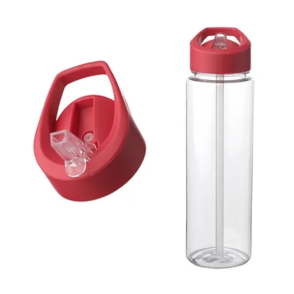 Plastic Bottle with Sip Straw and Handle, 24 oz.