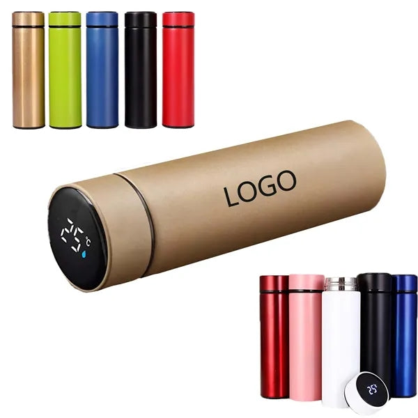 17 Oz Temperature Display Stainless Steel Water Bottle
