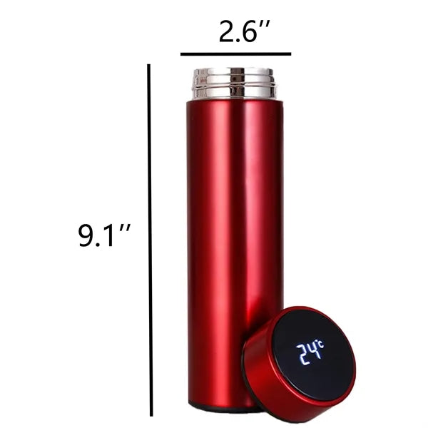 17 Oz Temperature Display Stainless Steel Water Bottle